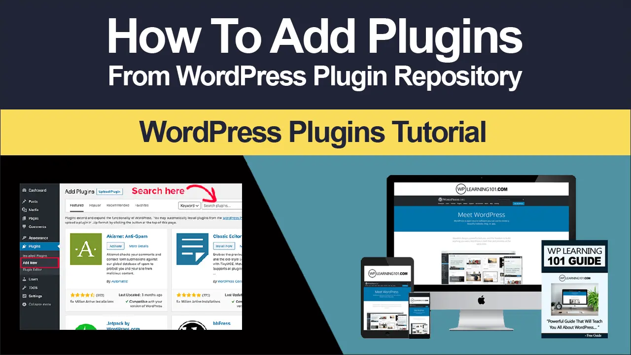 How To Add Plugins From WordPress Plugin Repository Tutorial (Step By ...