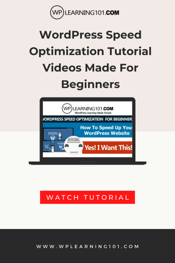 WordPress Speed Optimization Tutorial Videos Made For Beginners (Step ...